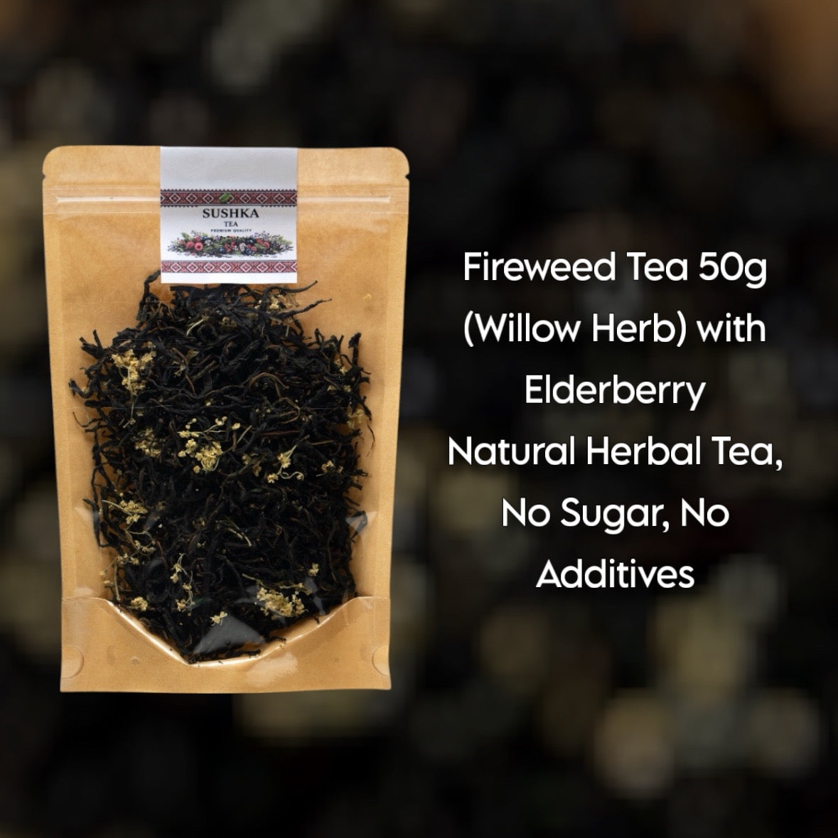 Fireweed Tea (Willow Herb) with Elderberry – 50g Natural Herbal Tea