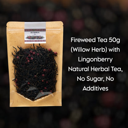 Fireweed Tea (Willow Herb) with Lingonberry – 50g Natural Herbal Tea