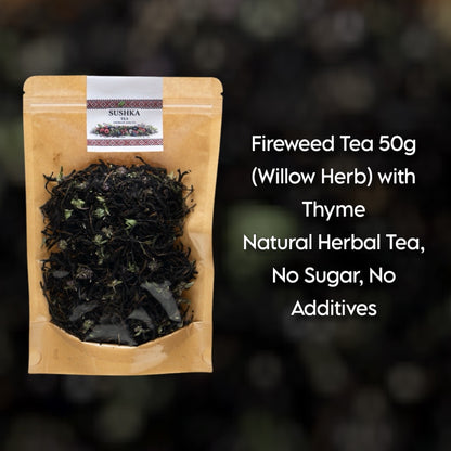 Fireweed Tea (Willow Herb) with Thyme – 50g Natural Herbal Tea