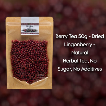 Dried Lingonberry Tea – 50g Natural Berry Tea